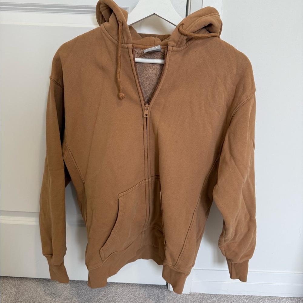 Tan TNA Zip-Up Hoodie